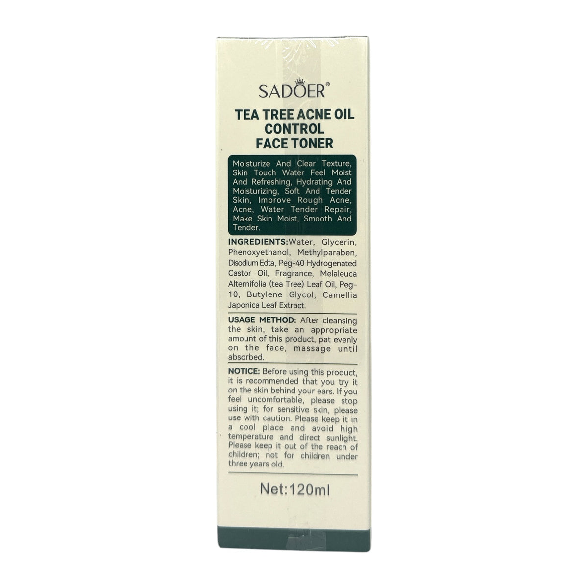 SADOER Tea Tree Anti-Acne Oil-Control Toner 120ml