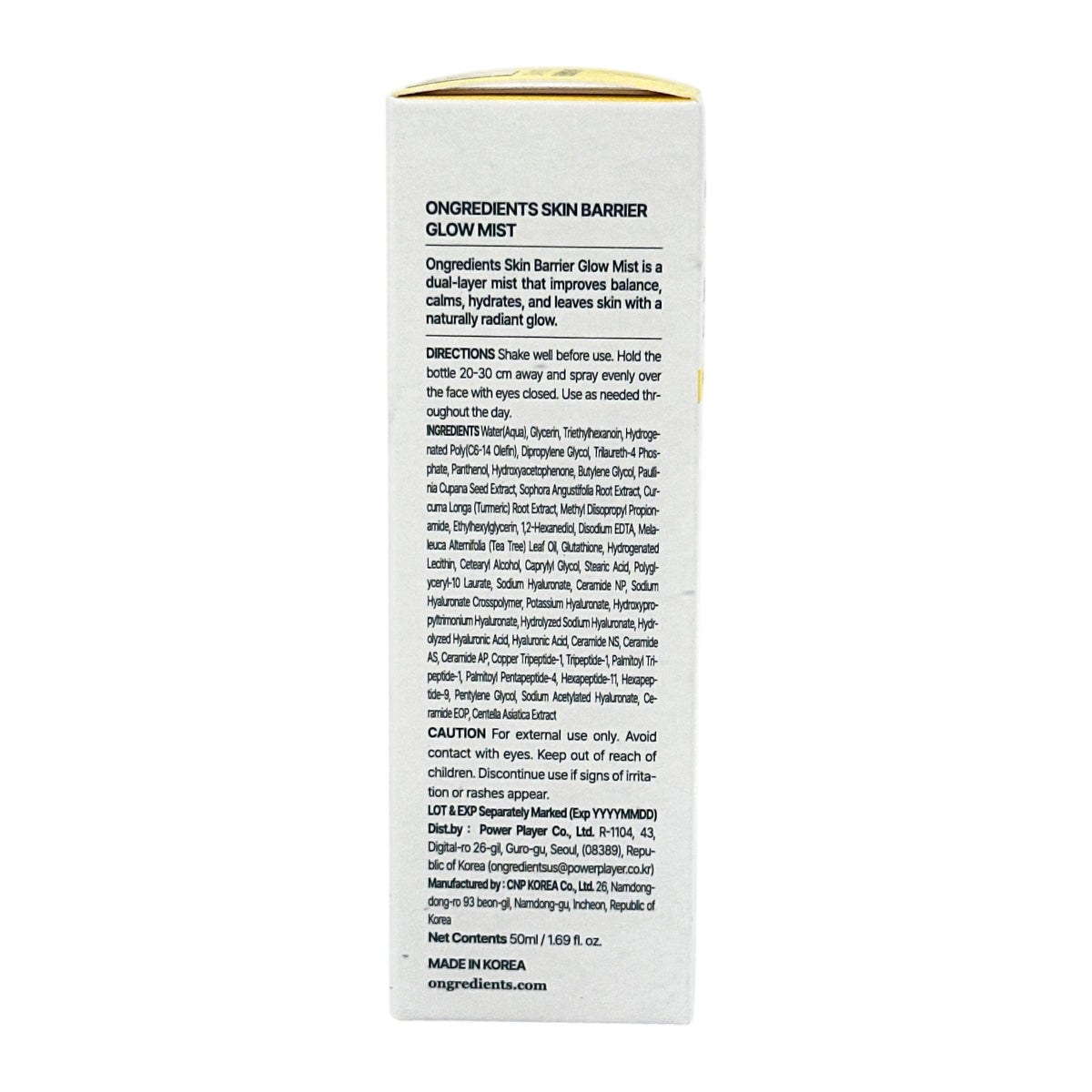 Ongredients Skin Barrier Glow Mist 50ml