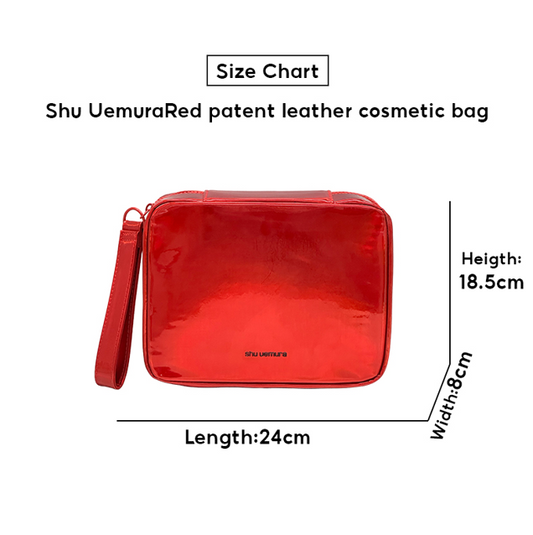 Shu Uemura Red patent leather cosmetic bag 1pc